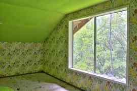 ロフト,窓,グリーン.緑,壁紙