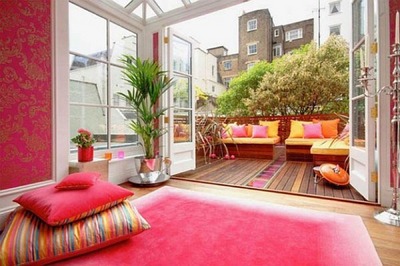 リビング,カラフル,テラス