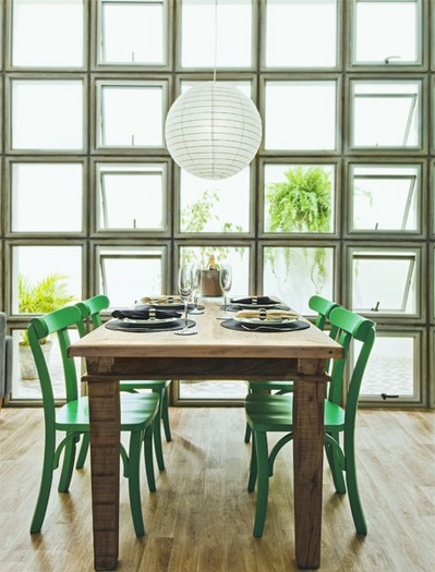 ダイニング,カラフル,グリーン