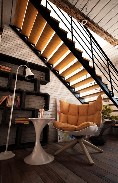 階段下,ワークスペース,寛ぎ空間