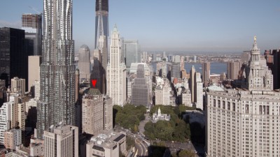 ニューヨークの高層ビルのペントハウスの風景